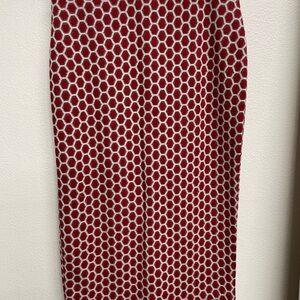 H&M Red and White Honeycomb Midi Skirt